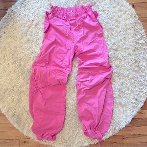 Pink Nylon Track Pant, Size Large